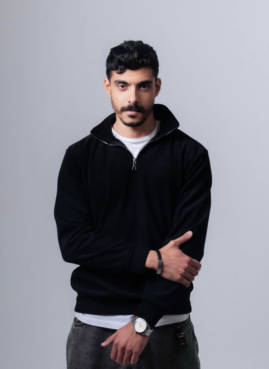 Black Quarter-zipper