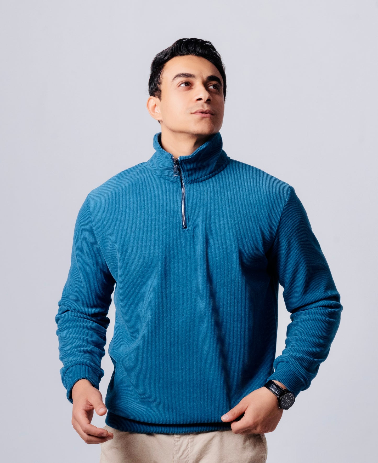 Indigo Quarter-zipper