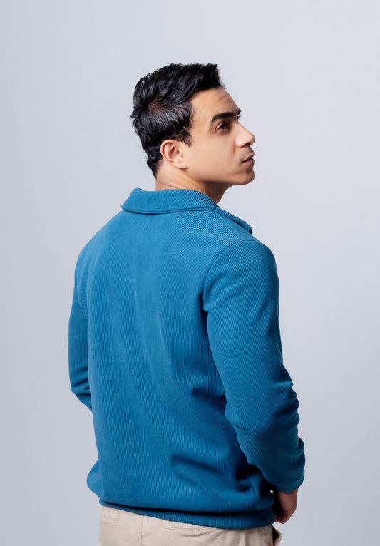 Indigo Quarter-zipper