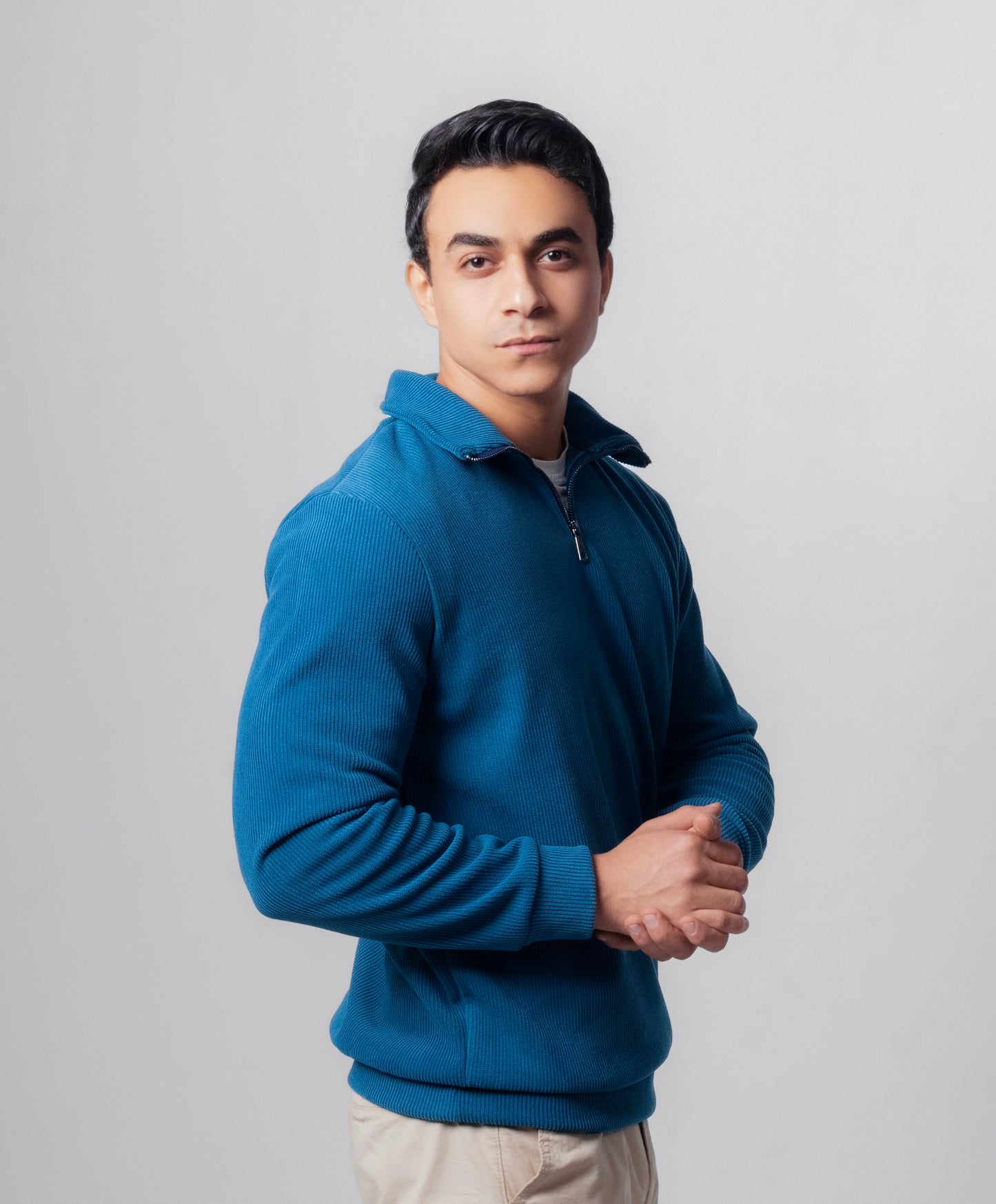 Indigo Quarter-zipper